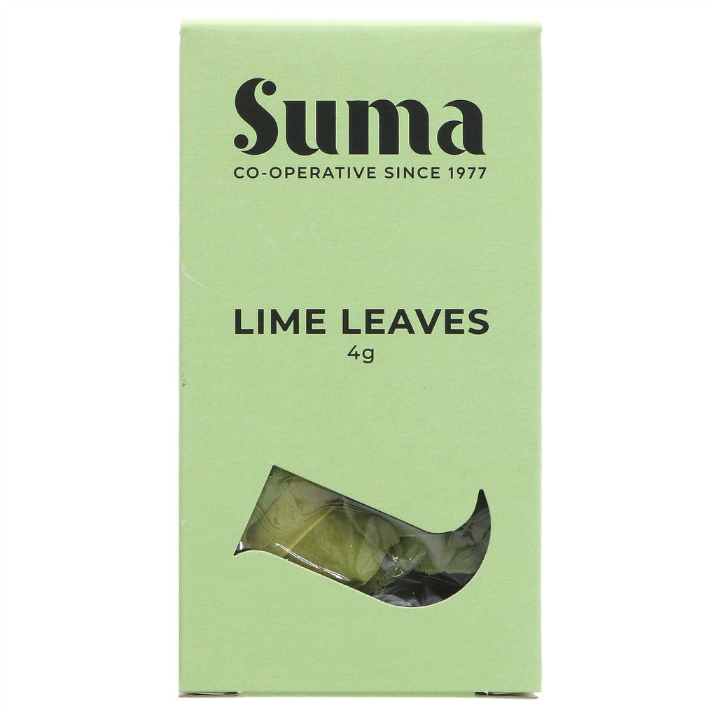 Suma's Whole Lime Leaves - Burst of Citrusy Flavor - Perfect for Curries and Stir-Fries - 4g - Vegan