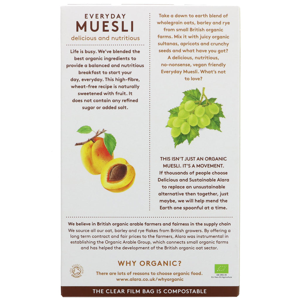 Alara Everyday Muesli - Organic, Vegan, Wheat-Free 550g