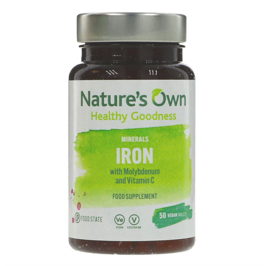 Natures Own | Foodstate Iron - with molybdenum & Vitamin C | 50 tablets