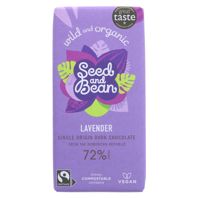 Organic Seed & Bean Company | 72% Dark Choc & Lavender | 75g