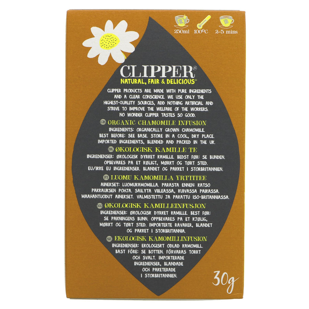 Clipper Chamomile Tea | Organic, Vegan | 20 bags - perfect for relaxing after a long day.