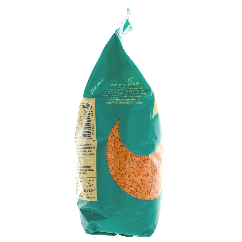Organic red split lentils - high in protein and fiber, perfect for soups, stews, curries, and salads. Vegan-friendly.
