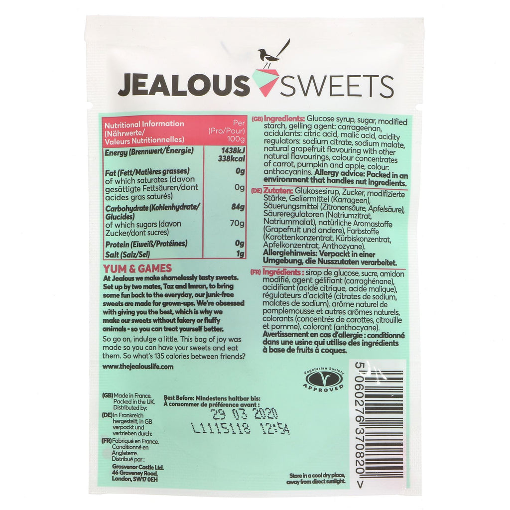 Jealous Sweets Fizzy Friends: vegan, gluten-free, guilt-free sweets with natural ingredients. No added sugar or artificial colors/flavors.