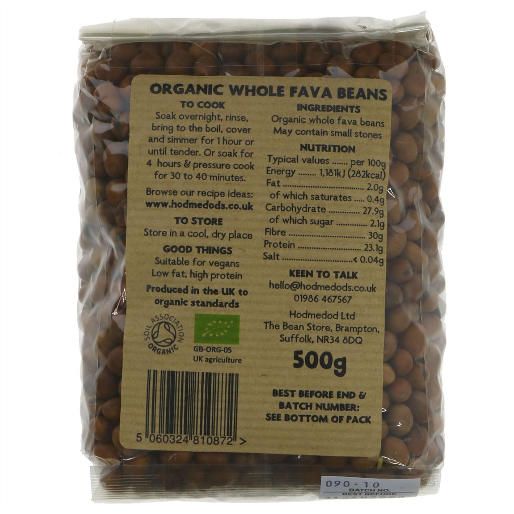 Organic Whole Fava Beans by Hodmedod's: Delicious, Nutritious & Vegan! A great source of Phosphorus, Copper & Manganese.