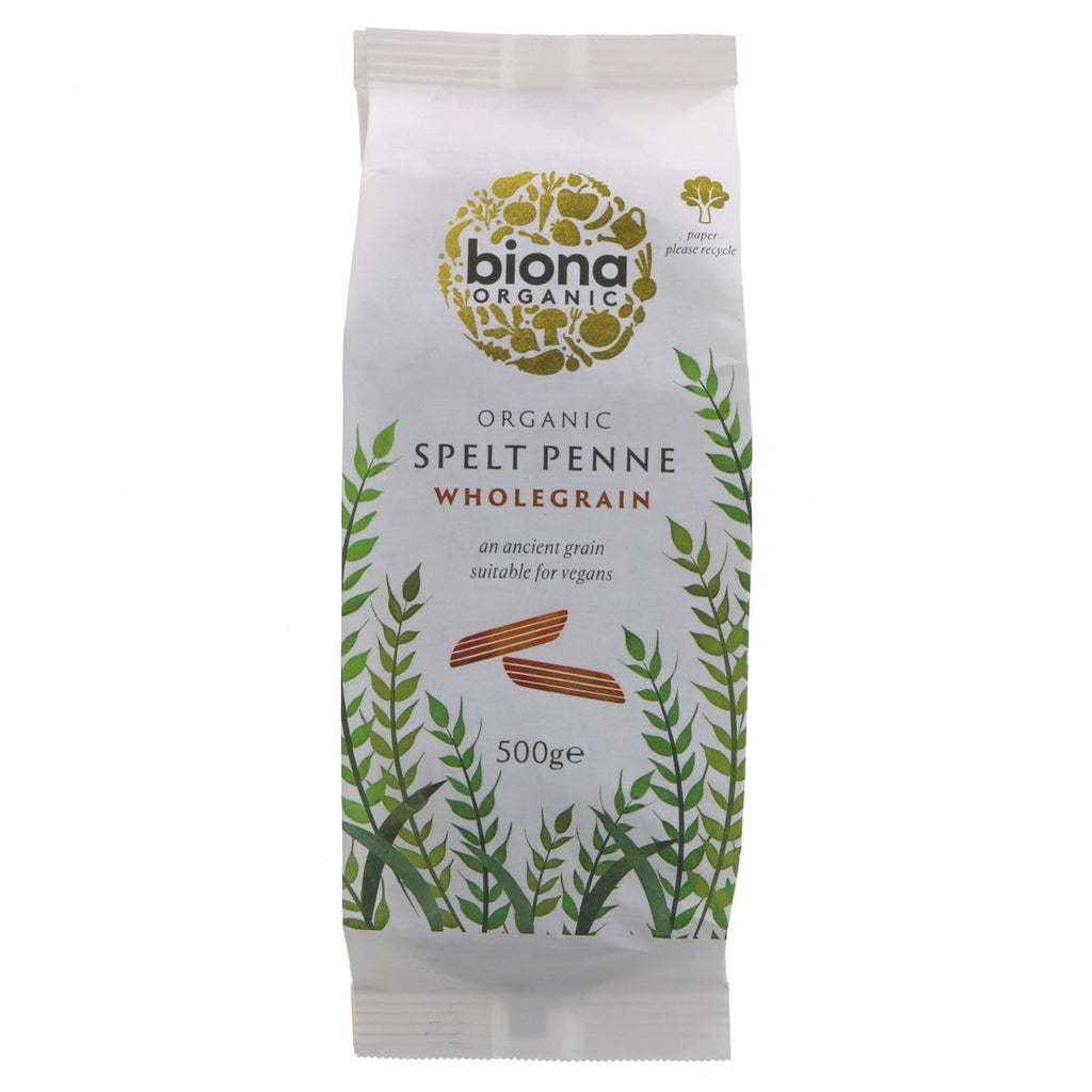 Biona | Penne Wholemeal Spelt - Traditionally Rolled | 500g