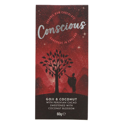Conscious Chocolate | Goji & Coconut Raw Bar | 60G