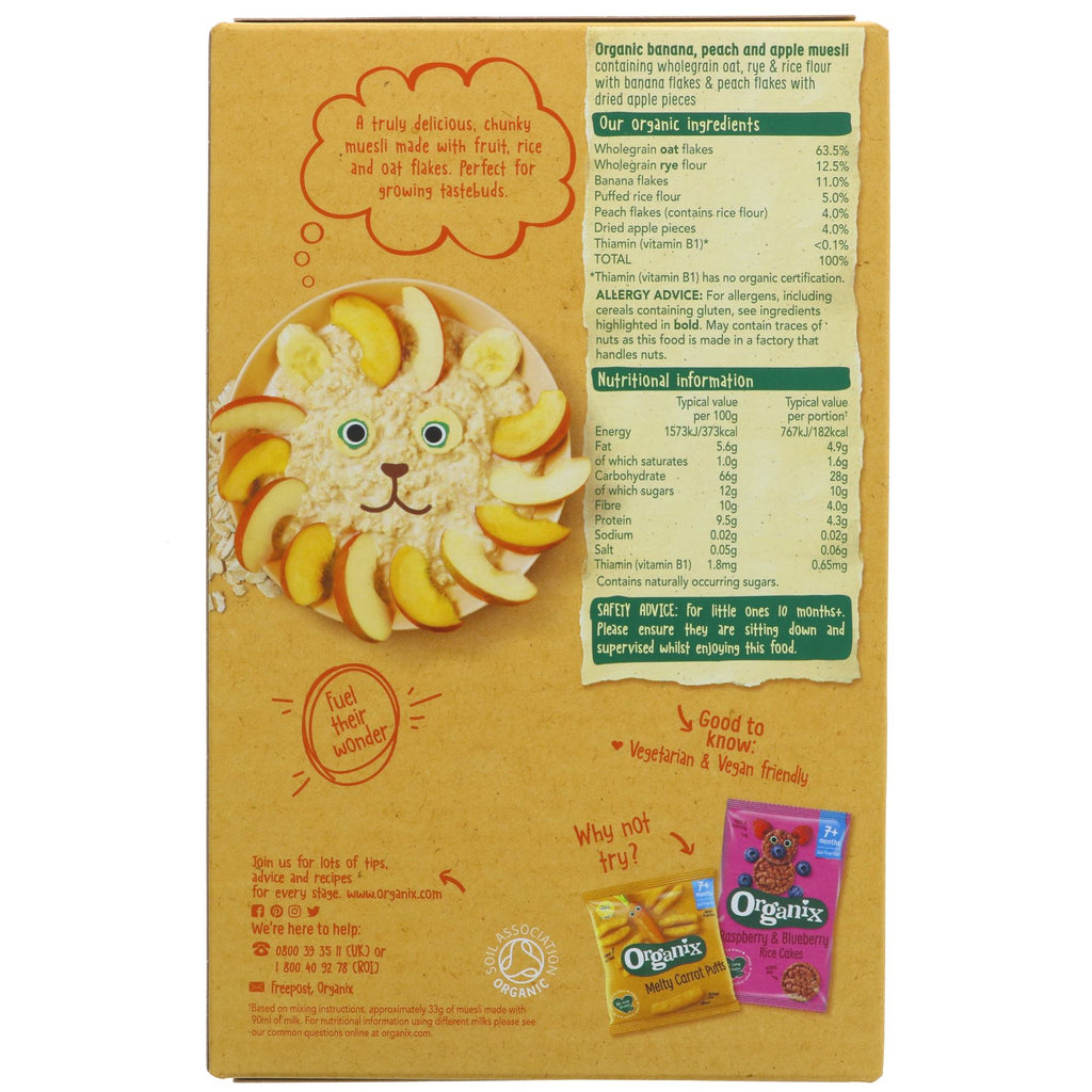 Organix Banana, Peach & Apple Muesli | Organic & Vegan Baby Cereal