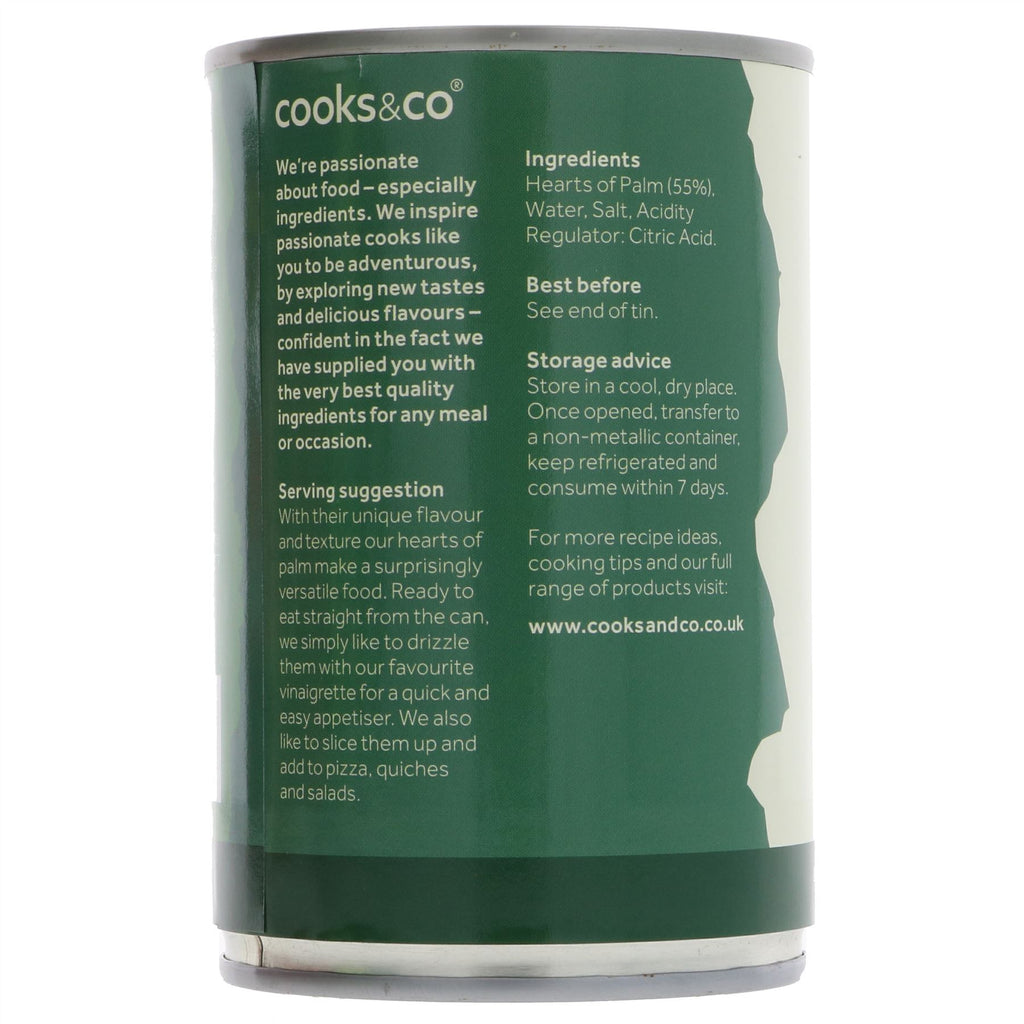 Cooks & Co Hearts of Palm - Delicious & Versatile, Vegan & Ready to Eat. Perfect in Salads, Pizza & Quiches.