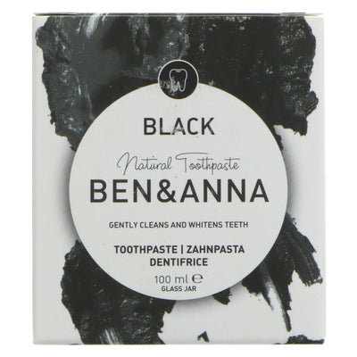 Ben & Anna | Toothpaste - Charcoal - Palm oil free In a glass jar | 100ml