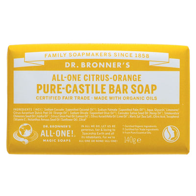 Dr Bronners | Orange Castile Bar Soap - Citrus orange | 140g