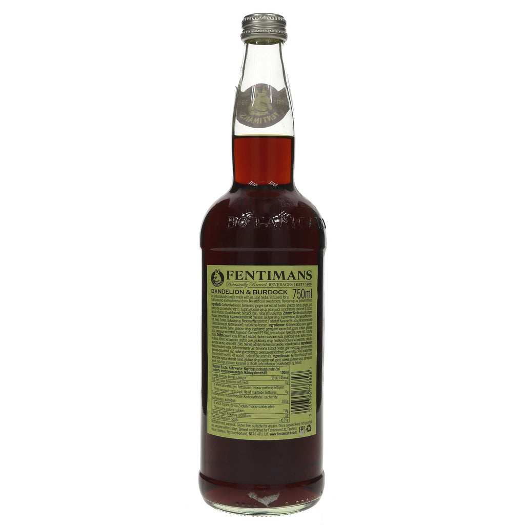 Fentimans Dandelion & Burdock - Vegan & No Added Sugar - Perfect with any meal or as a refreshing treat.