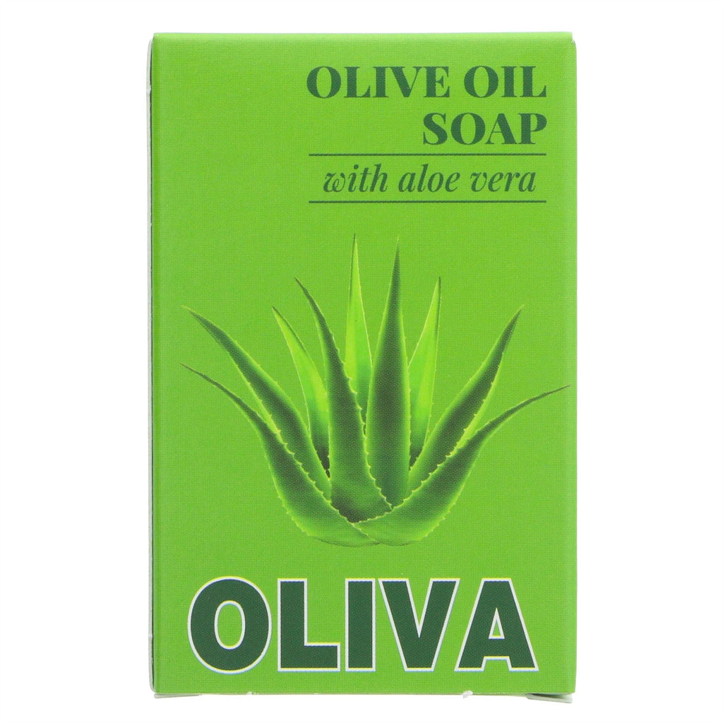 All-Natural Aloe Vera Olive Oil Soap - 100g bar with unrefined Cretan olive oil & antioxidant-rich aloe vera. Vegan, Hypoallergenic & 100% Biodegradable.