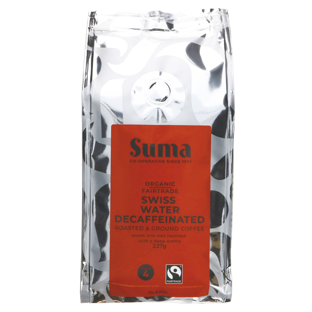 Suma | Swiss Water Decaf Ground - Strength 4, Sweet, Deep Aroma | 227g