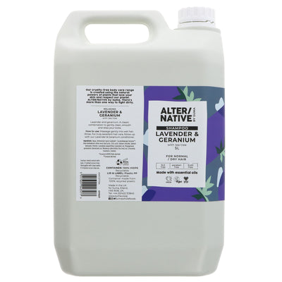 Alter/Native Shampoo - Lavender & Geranium - 5L - Vegan, Cruelty-Free & Planet-Friendly for Normal/Dry Hair