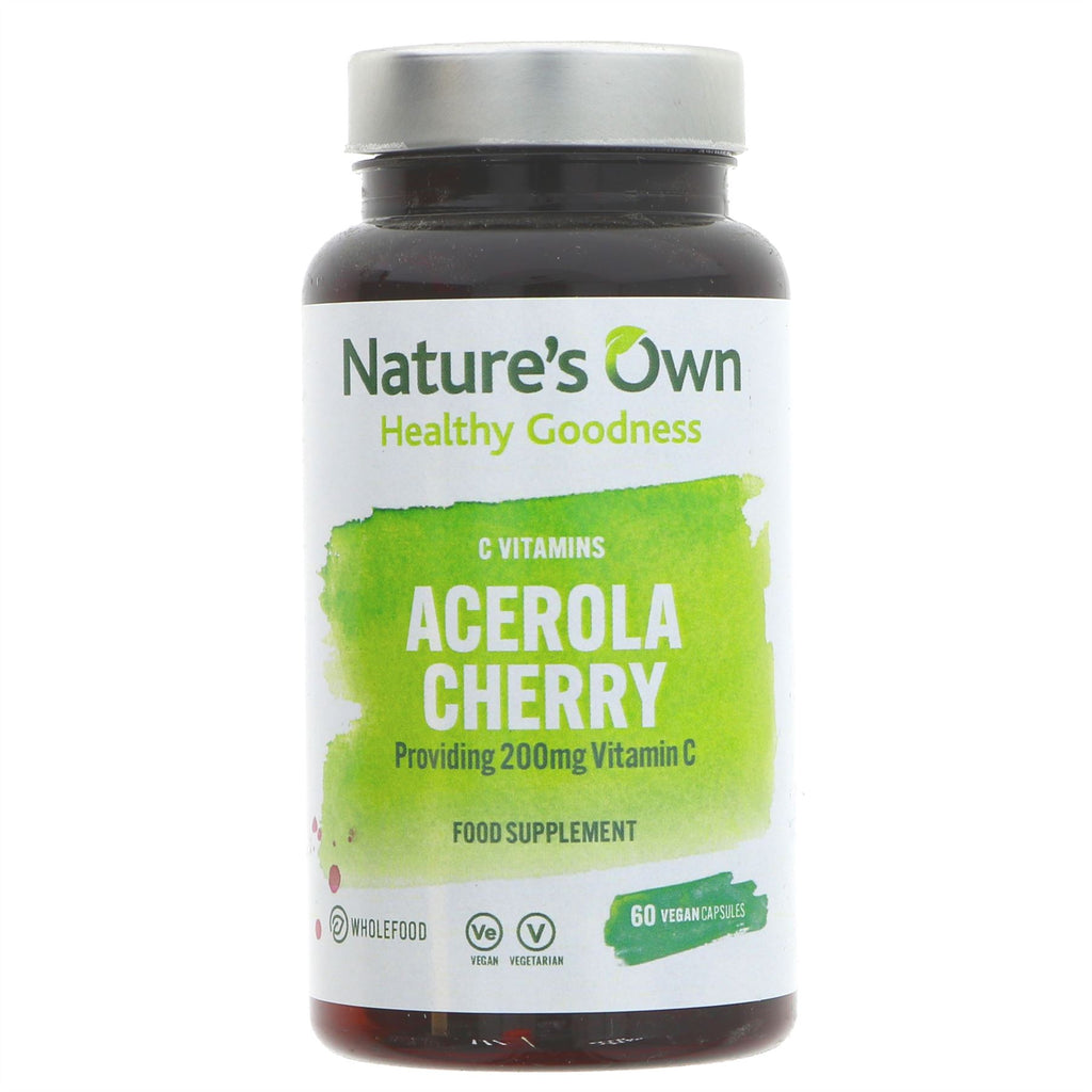 Natures Own | Cherry-C: Vit C from Acerola - 200mg | 60 capsules