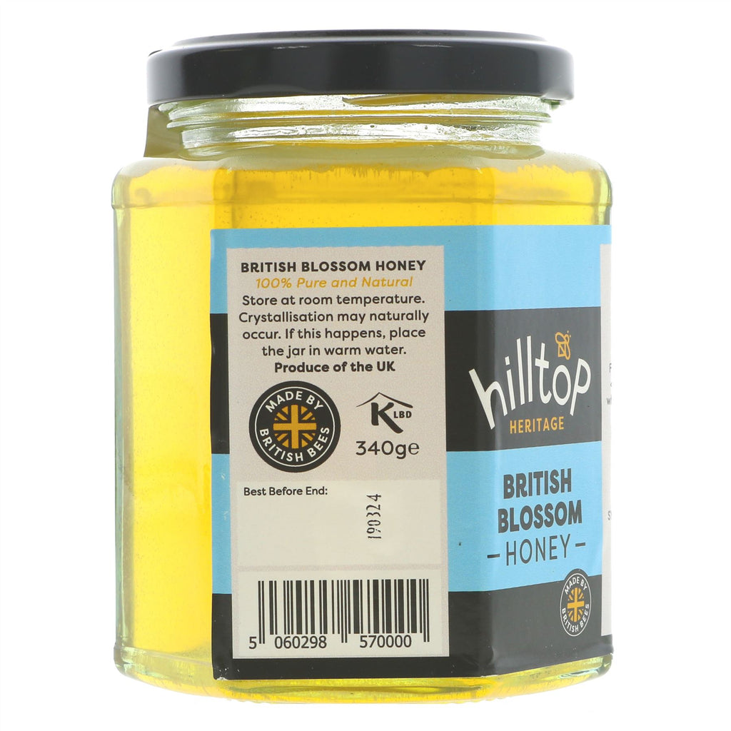Hilltop Honey British Blossom Honey - 100% pure and natural. Perfect for recipes or spreading on toast. No VAT charged.
