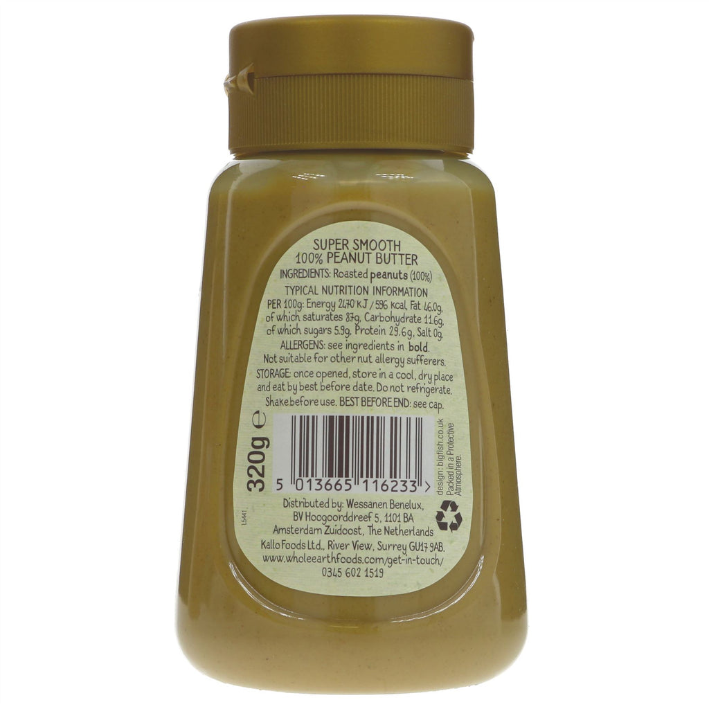 Creamy vegan peanut butter by Whole Earth - perfect for toast, smoothies, and baking. High-quality ingredients. No VAT.