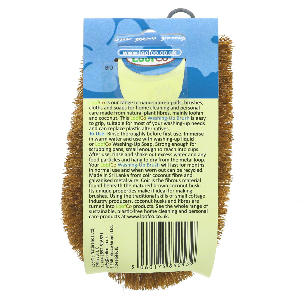 Eco-friendly & vegan Washing-Up brush made from coir fibre & wire. Perfect size for cups & pans. #sustainable #vegan