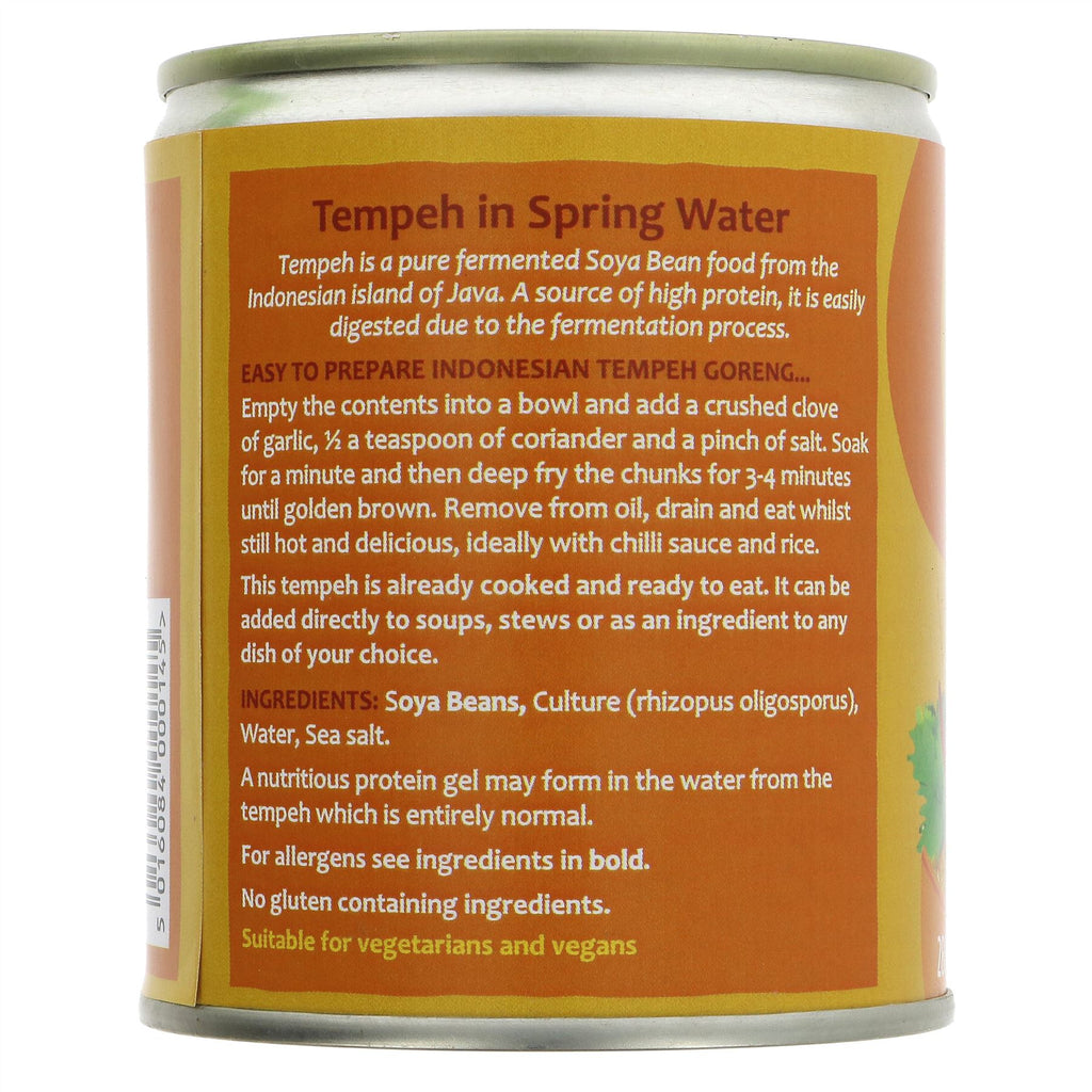Marigold's Gluten-Free, Vegan Tempeh - Cans: 280G of protein-rich, easily digestible fermented Soya Beans perfect for soups, stews or dishes.