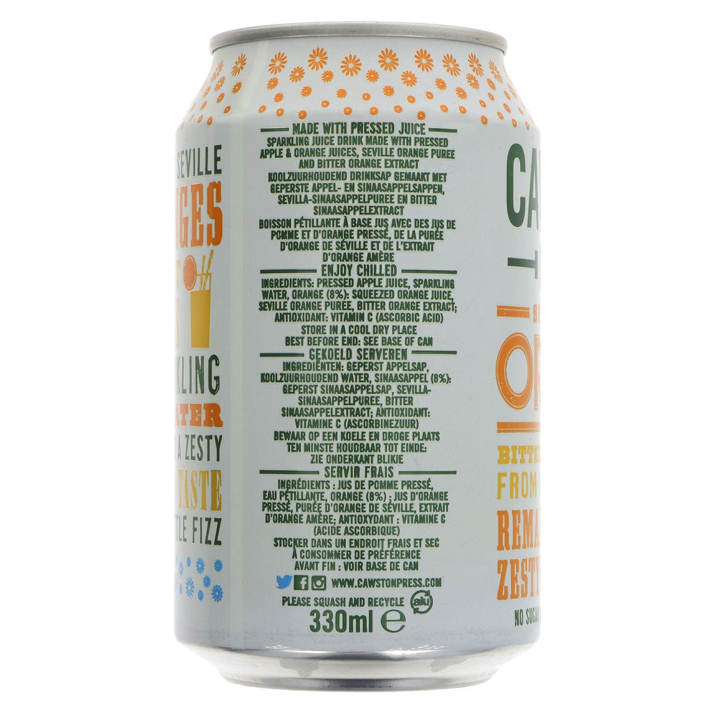 Cawston Press Orange drink, made with real Seville oranges and pressed apple juice, is a refreshing and healthy choice. Vegan and no added sugar.