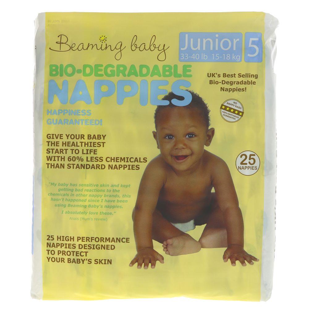 Beaming Baby | Bio Degradable Nappy - Junior - 15+ kg / Size 5 | 25