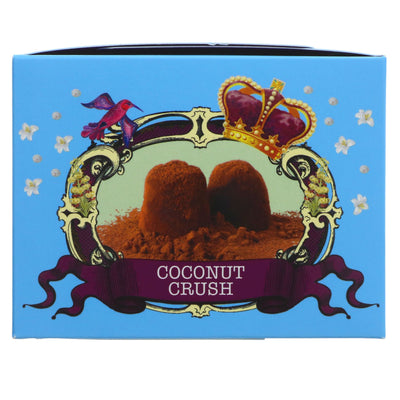 Monty Bojangles Coconut Crush truffles - rich, decadent, caramelised coconut, dusted cocoa. No added sugar. 150g.
