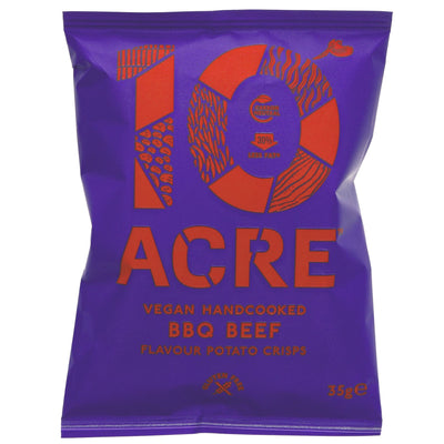 Ten Acre Crisps | Ten Acre BBQ Beef Crisps - Hand Cooked, Skin On Crisps | 35g
