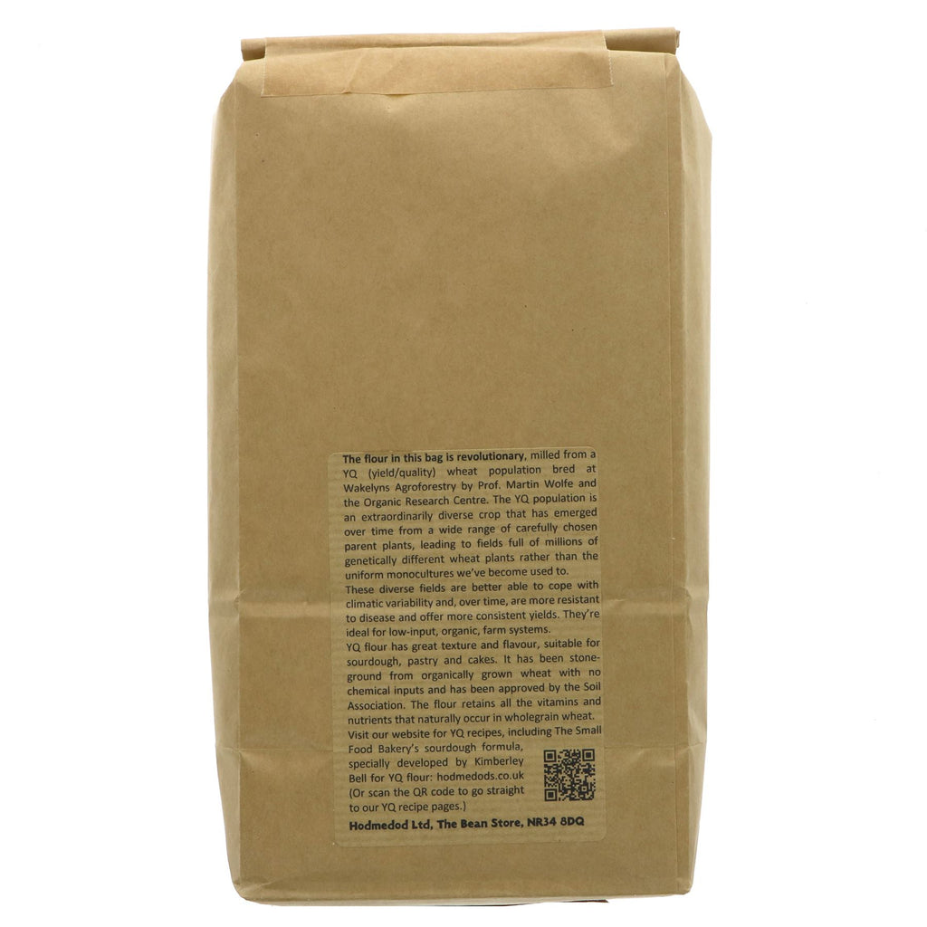 Stoneground YQ Population Wheat Flour - Organic, Vegan, Wholemeal. Perfect for sourdough breads, pastry, and cakes. 1.5kg.