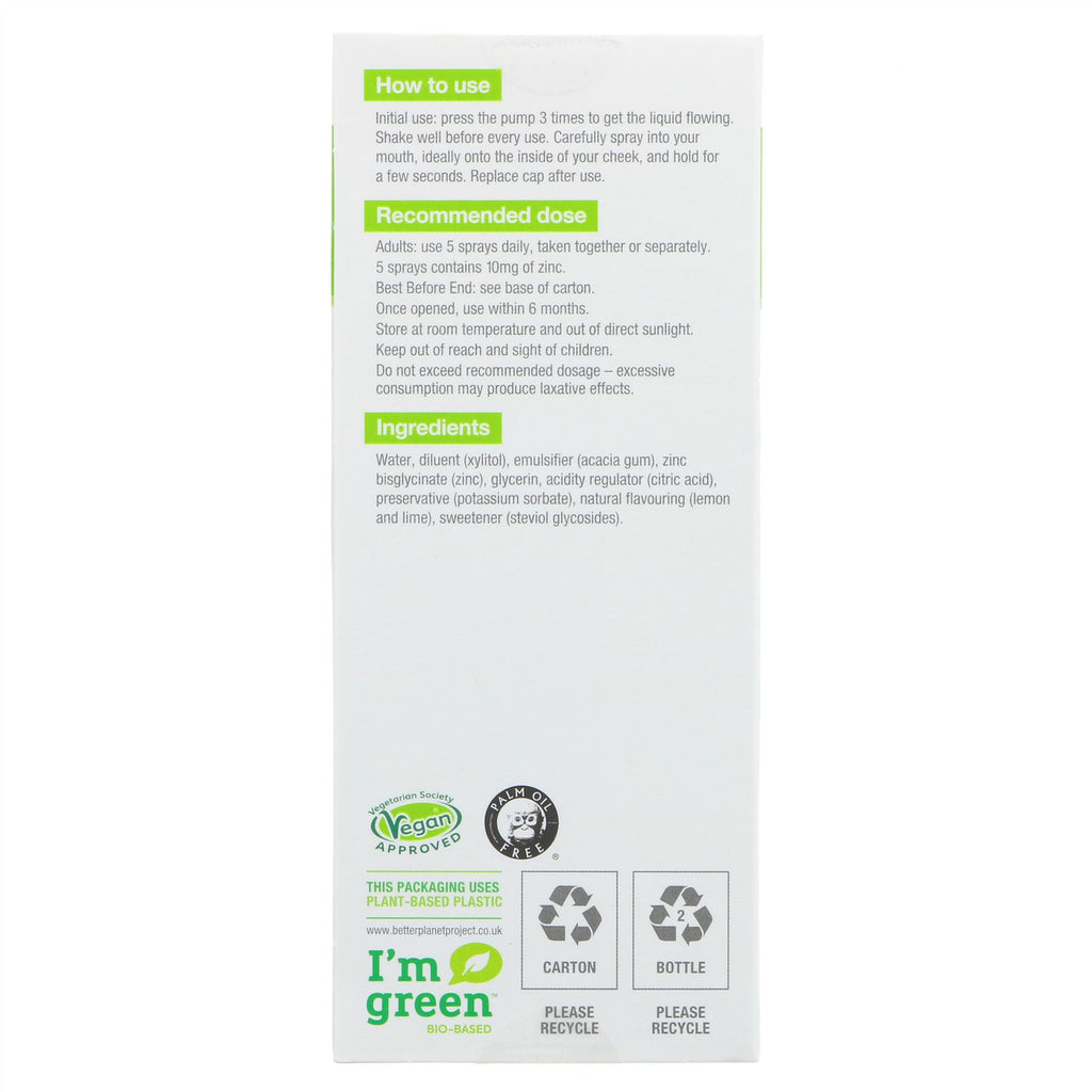 Boost immune & beauty with Better You Zinc Oral Spray. Natural lemon & lime flavour, 32 doses. Gluten Free.