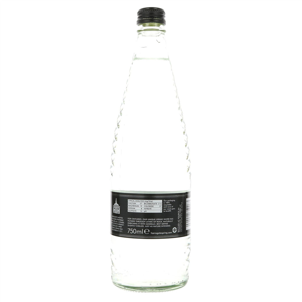 Harrogate Spring Water | Still Spring Water - 750ml Glass Bottle | Vegan & Refreshing