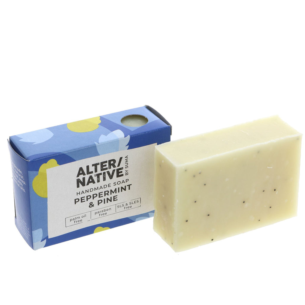 Alter/Native | Boxed Soap P'mint & Pine Oil - Exfoliate - with poppy seeds | 95g