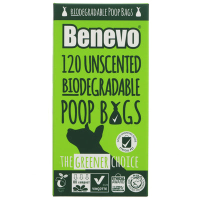 Benevo | Biodegradable Dog Poo Bags | 120 BAGS