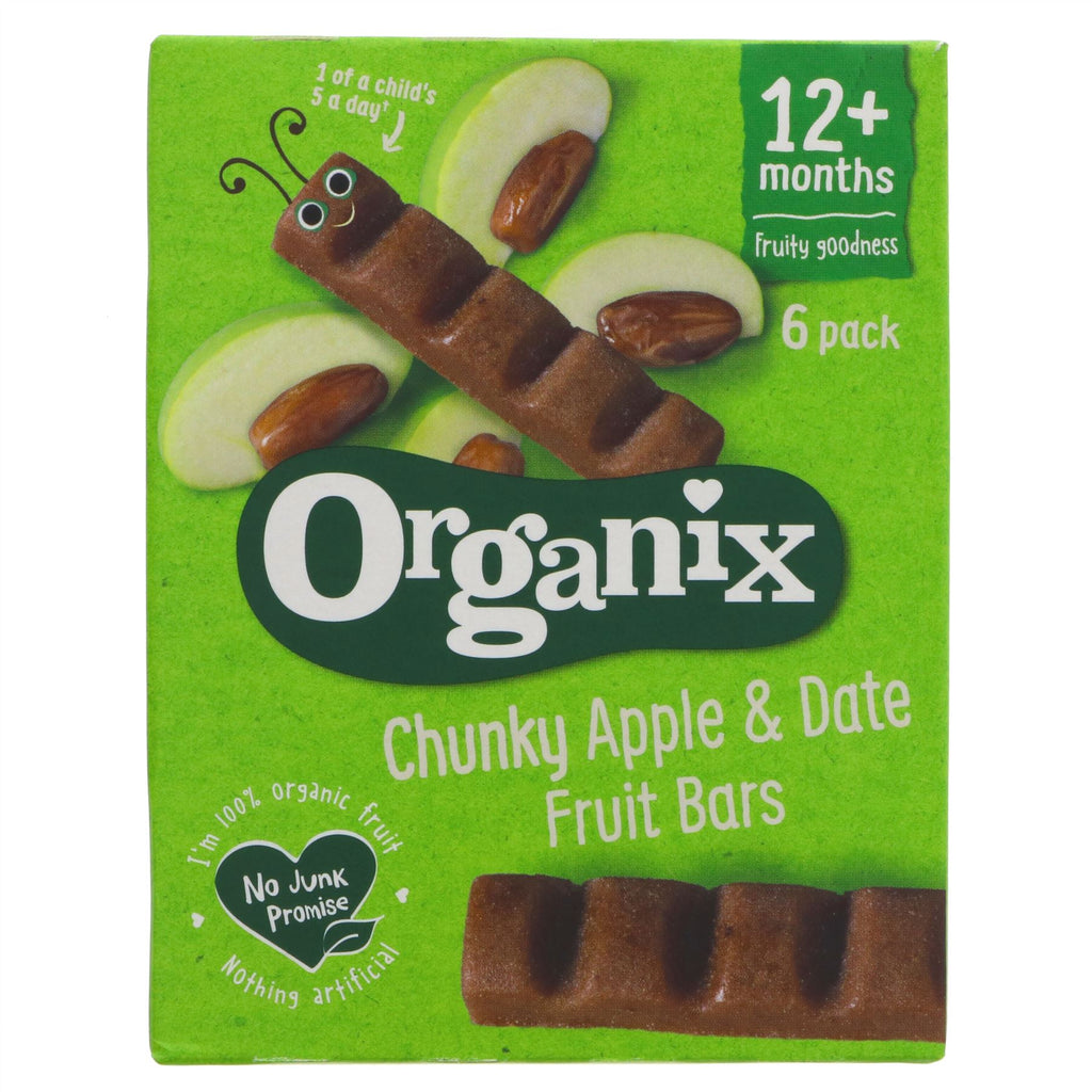 Organix | Apple & Date Chunky Fruit Bars - from 12 months | 6 x 17g