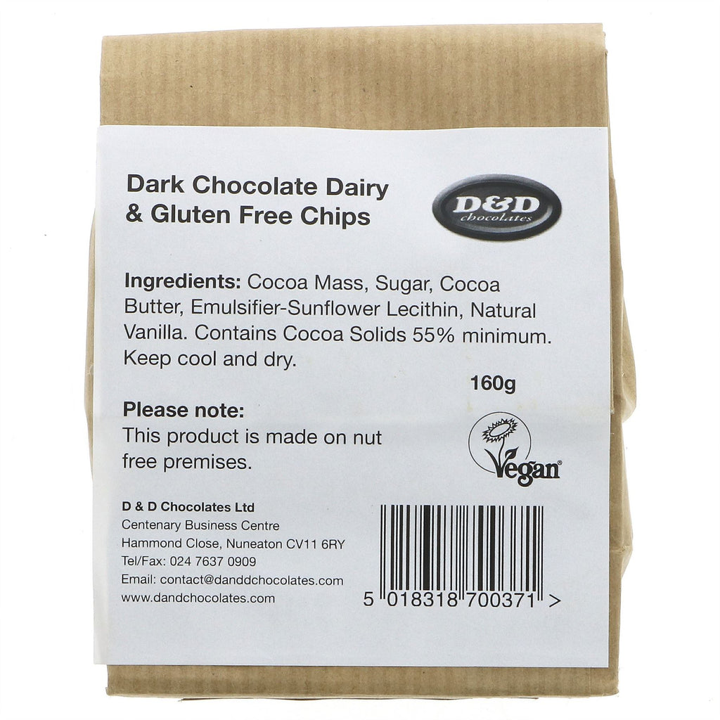 Vegan & No Added Sugar Dairy Free Chocolate Chips, Handmade & Nut-Free - Perfect for Baking & Snacking.