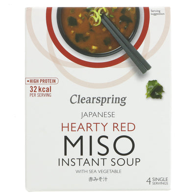 Clearspring | Hearty Red Miso Soup + Sea Veg | 4x10g