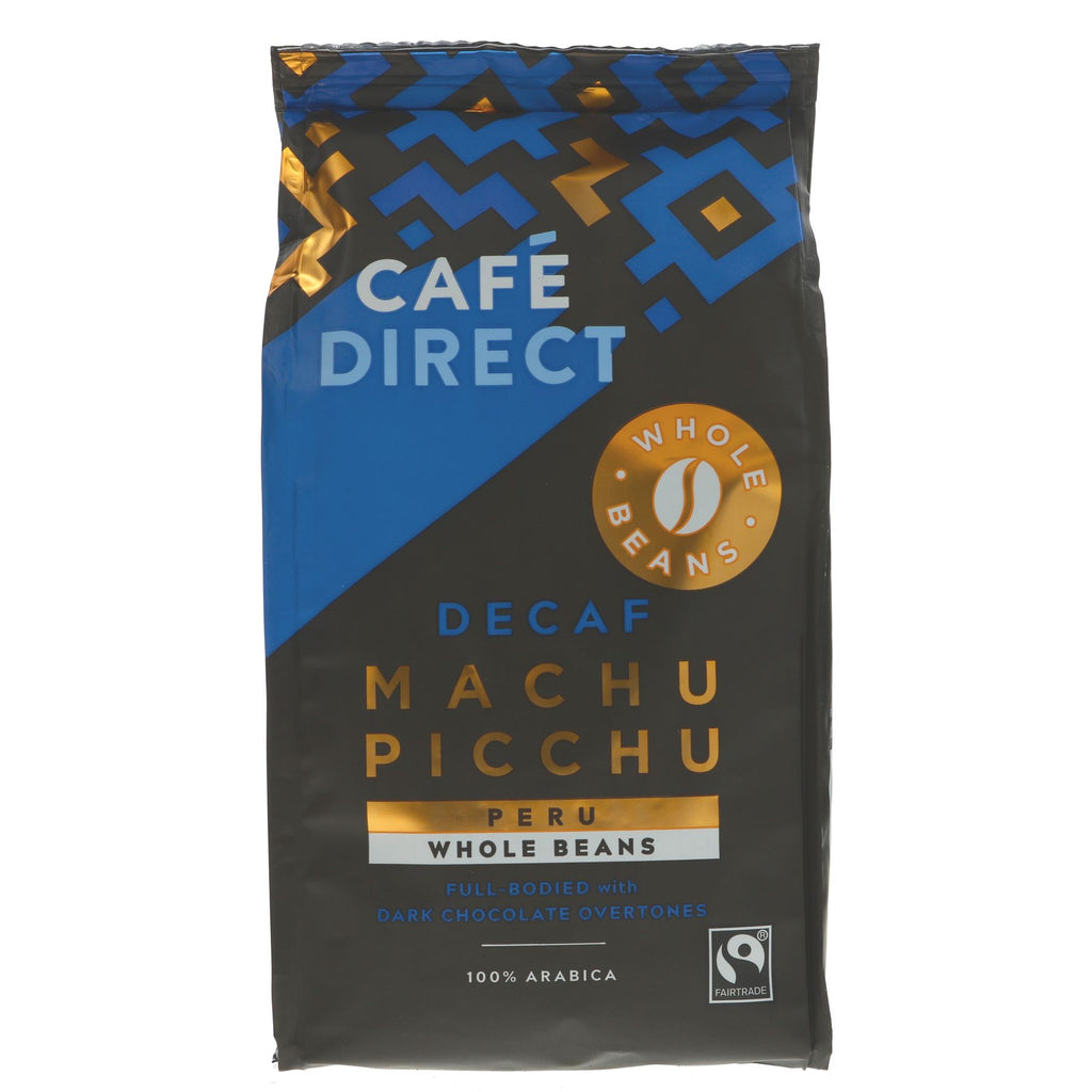 Cafe Direct | Machu Picchu Decaf Beans - Full Bodied, Dark Chocolate | 227g