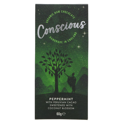 Conscious Chocolate | Peppermint Raw Bar | 60G