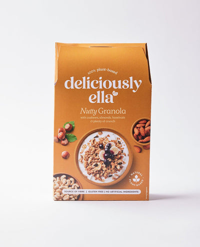 Indulge in the irresistible Nutty Granola by Deliciously Ella. Made with love, this gluten-free & vegan treat is packed with wholesome goodness. Perfect for breakfast or snacking, it adds a delightful crunch to yoghurt, smoothies, or simply enjoy it on its own.