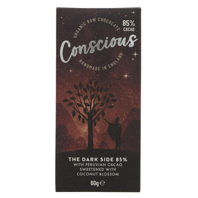 Conscious Chocolate | Dark Side 85% Raw Bar | 60G