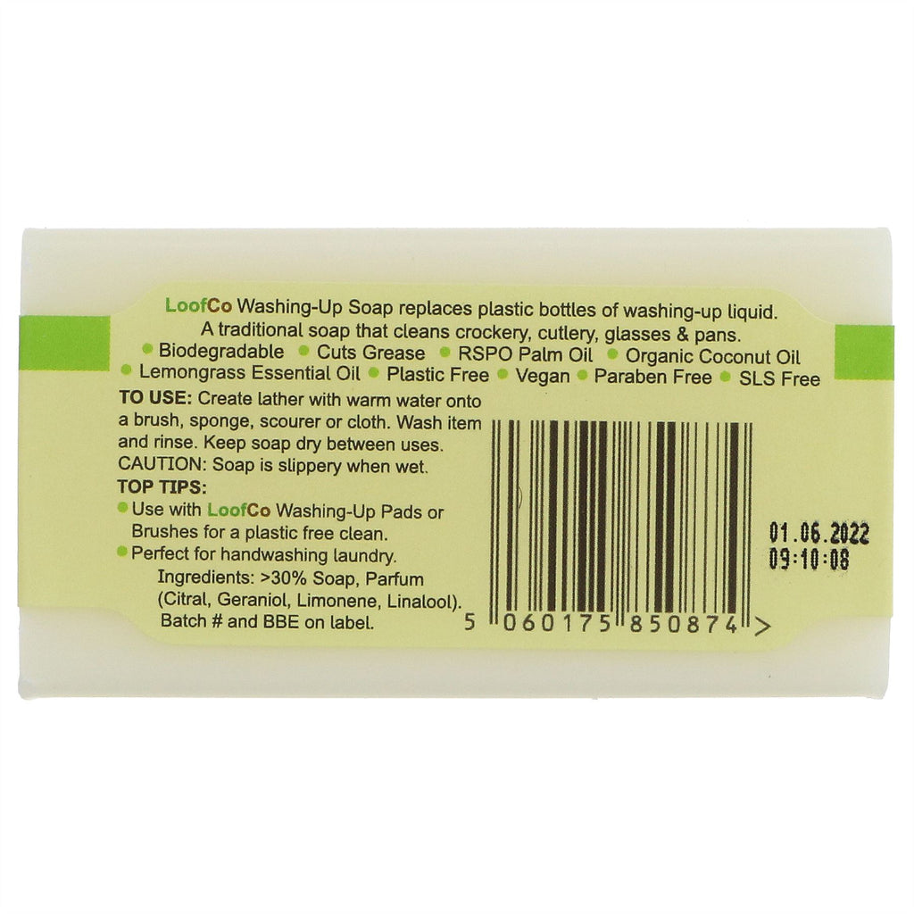 Loofco's Lemongrass Washing-Up Soap - Biodegradable & Vegan - Cuts Grease, Sparkling Clean Dishes
