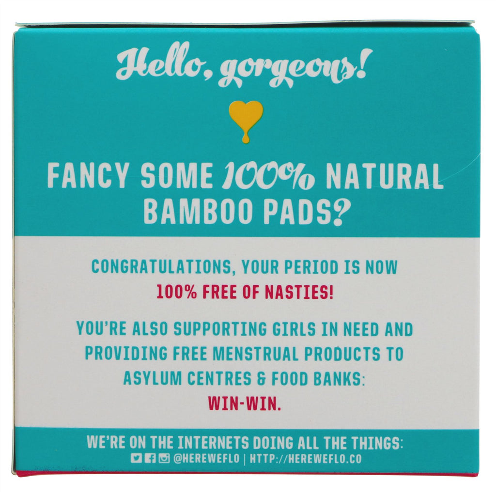 Introducing Here We Flo Bamboo Ultra-Long Pads - super soft, ultra-thin, and absorbent organic period protection.