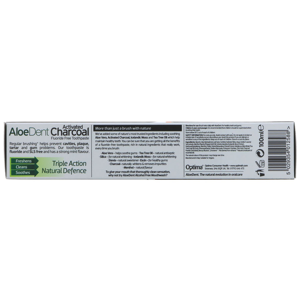 Vegan Aloe Vera Charcoal Toothpaste with natural extracts for a brighter, healthier smile.
