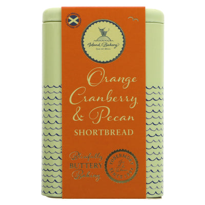 Island Bakery | Orange/Cranbry/Pecan Shortb Tn - Organic Shortbread Tin | 215g