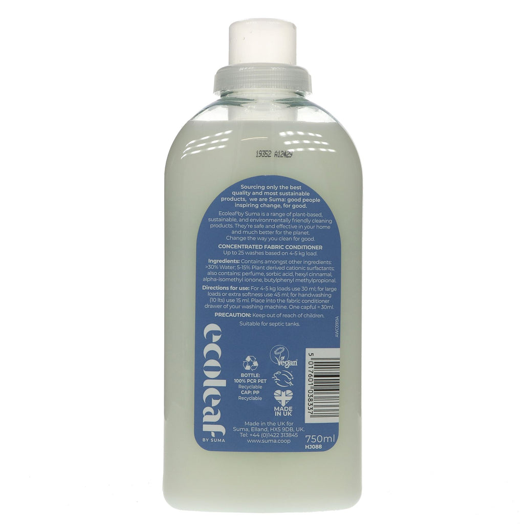 Eco-friendly Fabric Conditioner Concentrate - 750ml - Vegan & Certified Animal-Cruelty Free - Fresh Linen Scent - 17 Washes