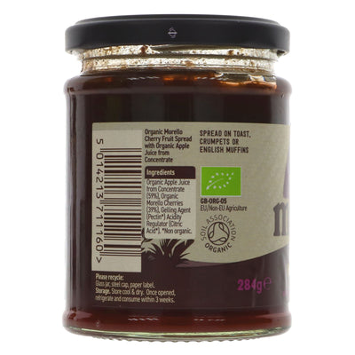 Organic, vegan Morello Cherry Spread - perfect for toast, scones, or as a glaze for meats. No VAT. Sold by Superfood Market since 2014.