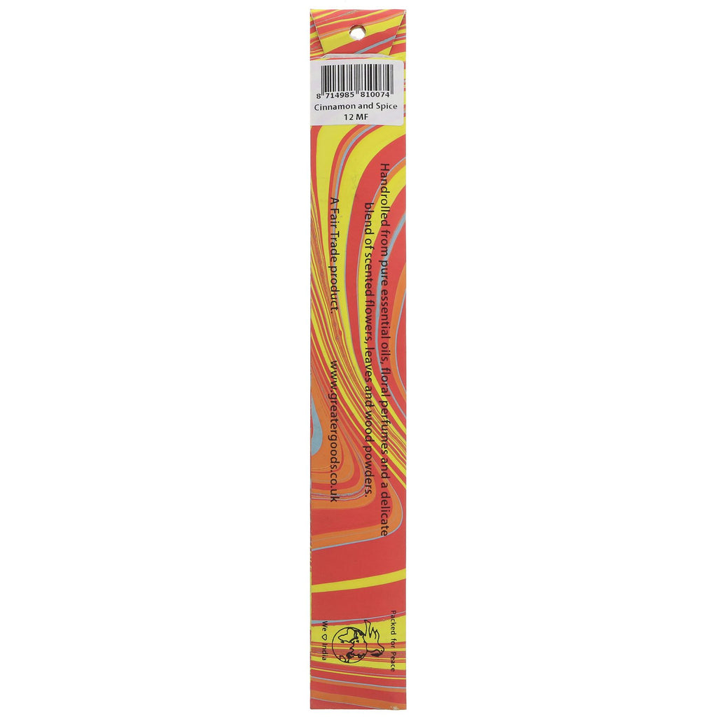 Fairtrade, Vegan Cinnamon & Spice Incense Sticks - 12 pack