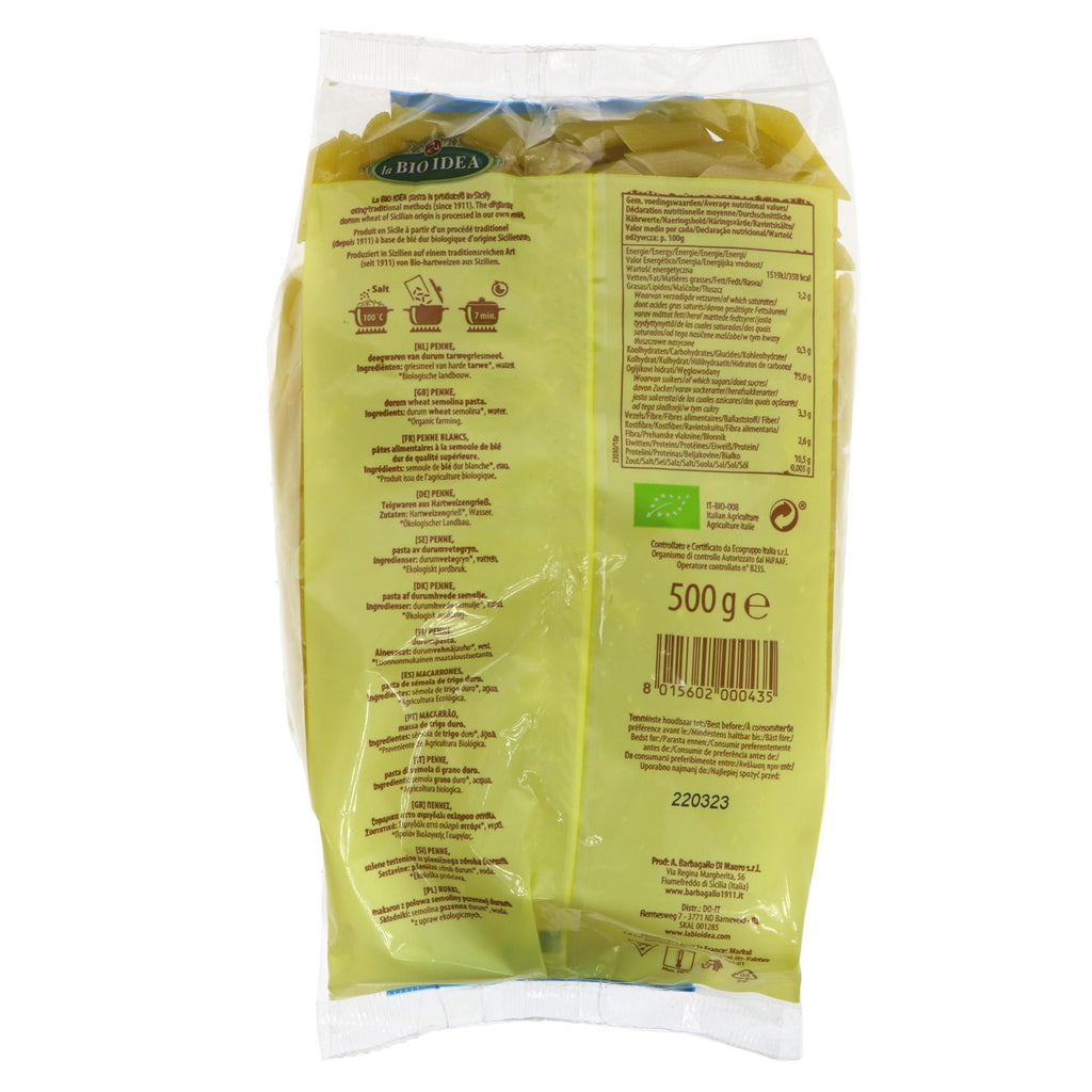 Organic, vegan penne pasta perfect for any meal. 500g.