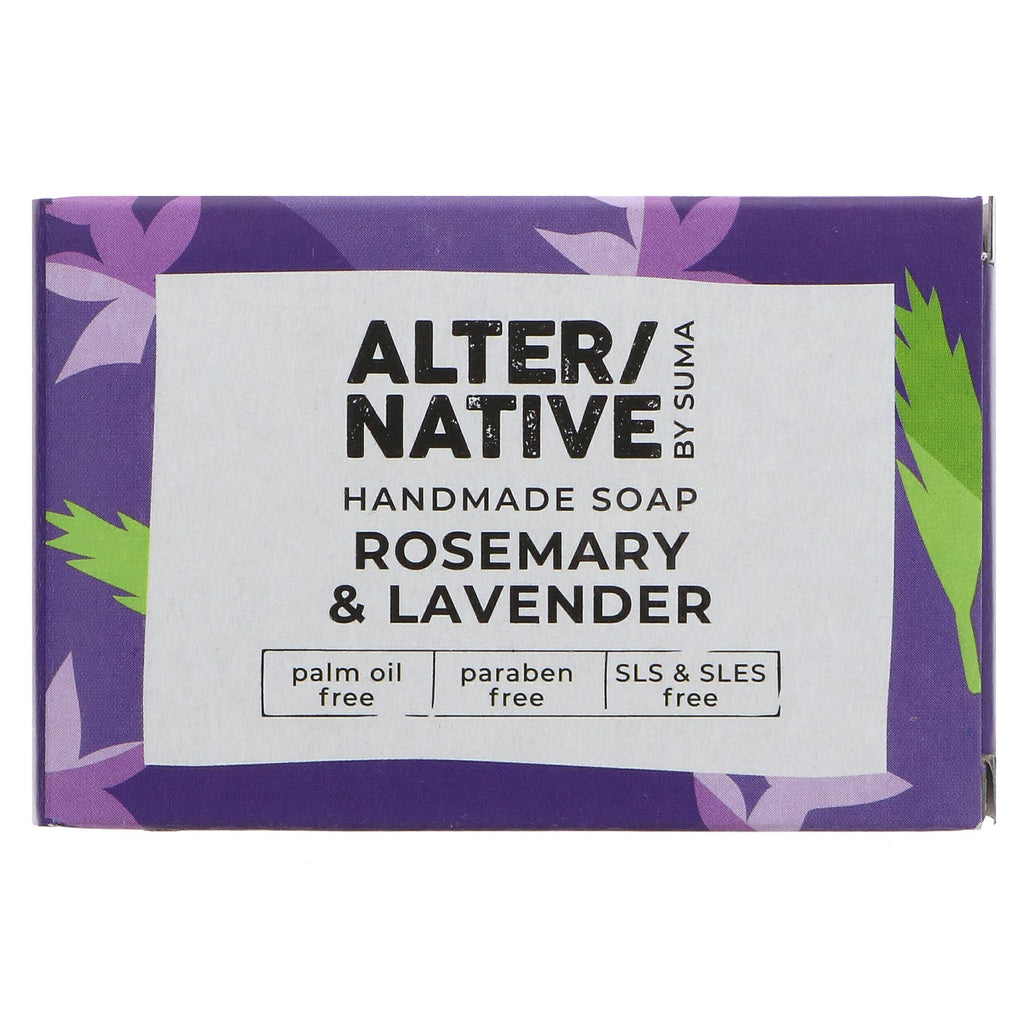 Handmade vegan soap with rosemary and lavender, gently exfoliates and tones, leaving skin revived and rejuvenated. Cruelty-free and eco-friendly.