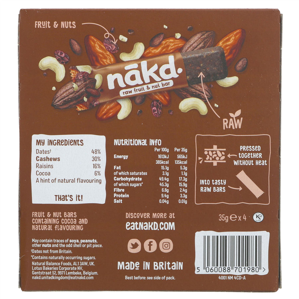 Nakd Cocoa Delight Multipack: Guilt-free Snacking made with Raw Wholefoods - Gluten-Free and Vegan.