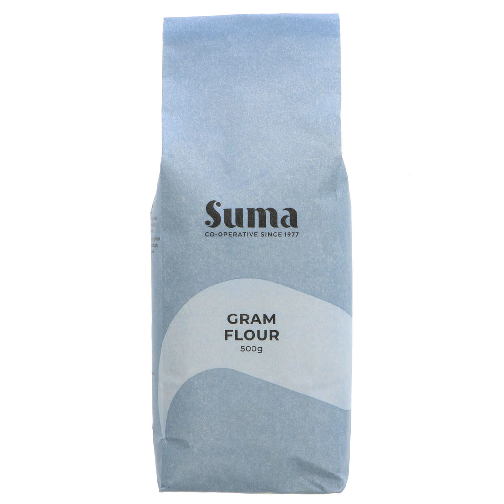 Suma's Gram Flour - versatile vegan ingredient for baking & cooking. Perfect for flatbreads & savory pancakes.